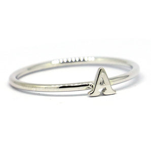 925 Sterling Silver Stackable Initial Letter Ring