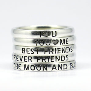 925 Sterling Silver Unique Stackable Band Ring