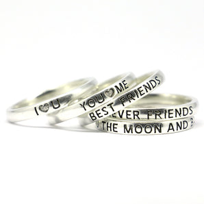 925 Sterling Silver Unique Stackable Band Ring