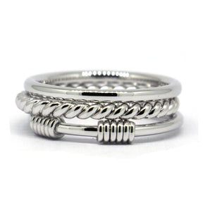 3pcs Set 925 Sterling Silver Ladies Stack Rings
