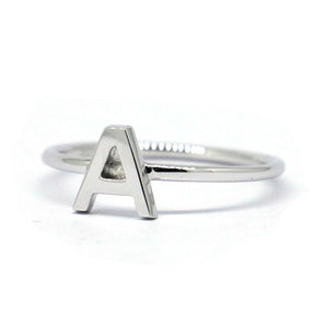 925 Sterling Silver Stackable Initial Capital Letter Ring