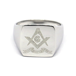 Mens Custom-engraved Silver Signet Ring