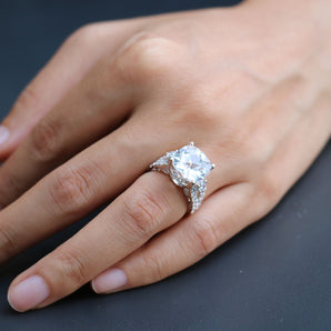 Ladies 925 Sterling Silver Wedding Engagement Ring