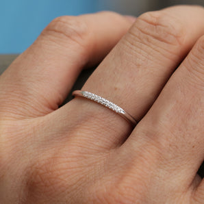 Ladies Sterling Silver Moissanite Stackable Ring