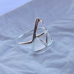 Ladies 925 Sterling Silver Triangle Ring