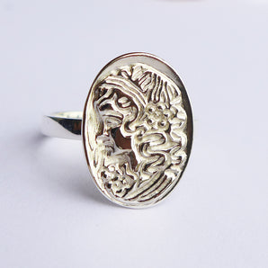 Ladies 925 Sterling Silver Portrait Ring