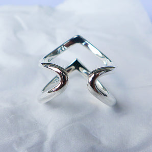 Ladies 925 Sterling Silver Unique Wishbone Ring