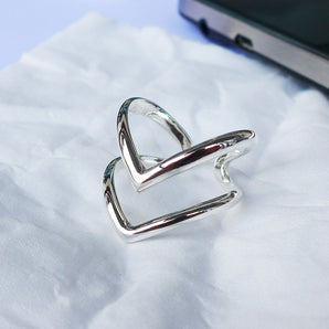 Ladies 925 Sterling Silver Unique Wishbone Ring