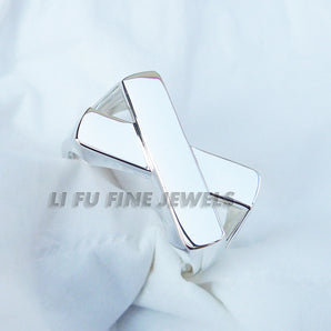 925 Sterling Silver Initial Letter X Ring