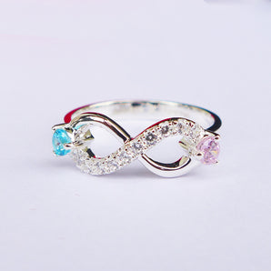 Ladies 925 Sterling Silver CZ Infinity Ring