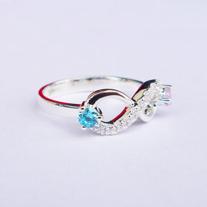 Ladies 925 Sterling Silver CZ Infinity Ring
