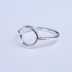 Ladies 925 Sterling Silver Cutout Circle Ring