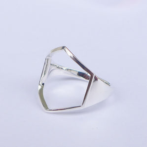 Ladies 925 Sterling Silver Unique Geometry Ring