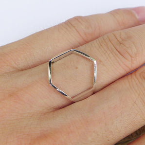 Ladies 925 Sterling Silver Unique Geometry Ring