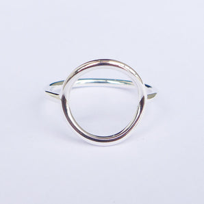 Ladies 925 Sterling Silver Cutout Circle Ring