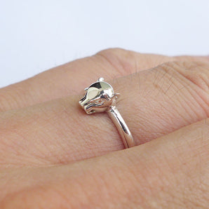 Ladies 925 Sterling Silver Stackable Tiger Ring