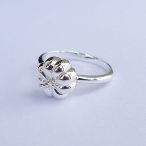 Ladies 925 Sterling Silver Pumpkin Stackable Ring