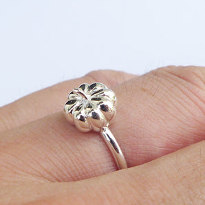 Ladies 925 Sterling Silver Pumpkin Stackable Ring