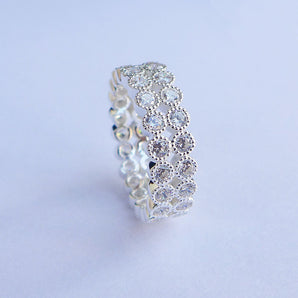 Ladies 925 Sterling Silver CZ Stackable Ring