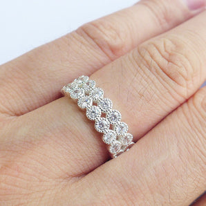 Ladies 925 Sterling Silver CZ Stackable Ring