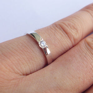 925 Sterling Silver CZ Stackable Ring for Women