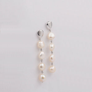 Mismatched Selected Drop Freshwater Pearls Earring