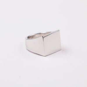 Mens Sterling Silver Rectangle Signet Ring