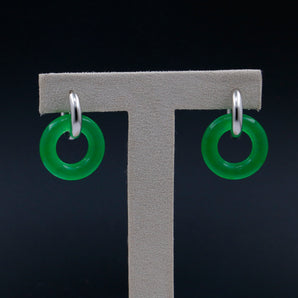 Green Chrysoprase Sterling Silver Earrings For Women