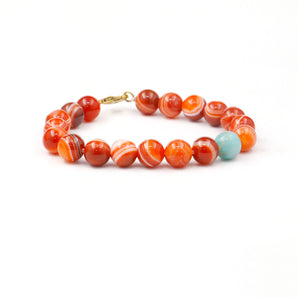 8 to 10mm Natural Stone Beaded Bracelet
