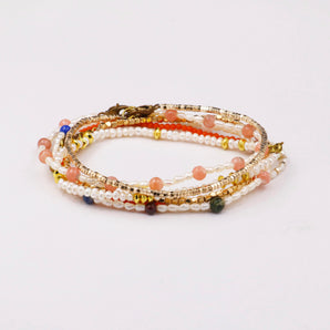 6 pieces set Natural Stones Beaded Bracelets