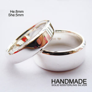 Sterling Silver Plain Wedding Band Rings