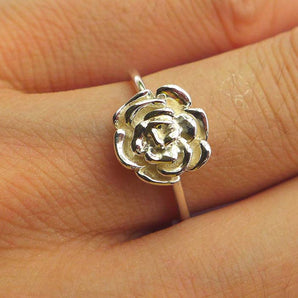 Ladies 925 Sterling Silver Rose Flower Ring