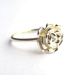 Ladies 925 Sterling Silver Rose Flower Ring
