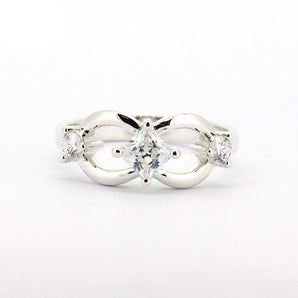 Ladies 925 Sterling Silver CZ Infinity Ring