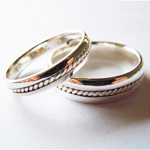 Unique Sterling Silver Couple Band Rings