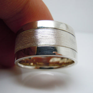12 MM Mens 925 Sterling Silver Wide Band Ring