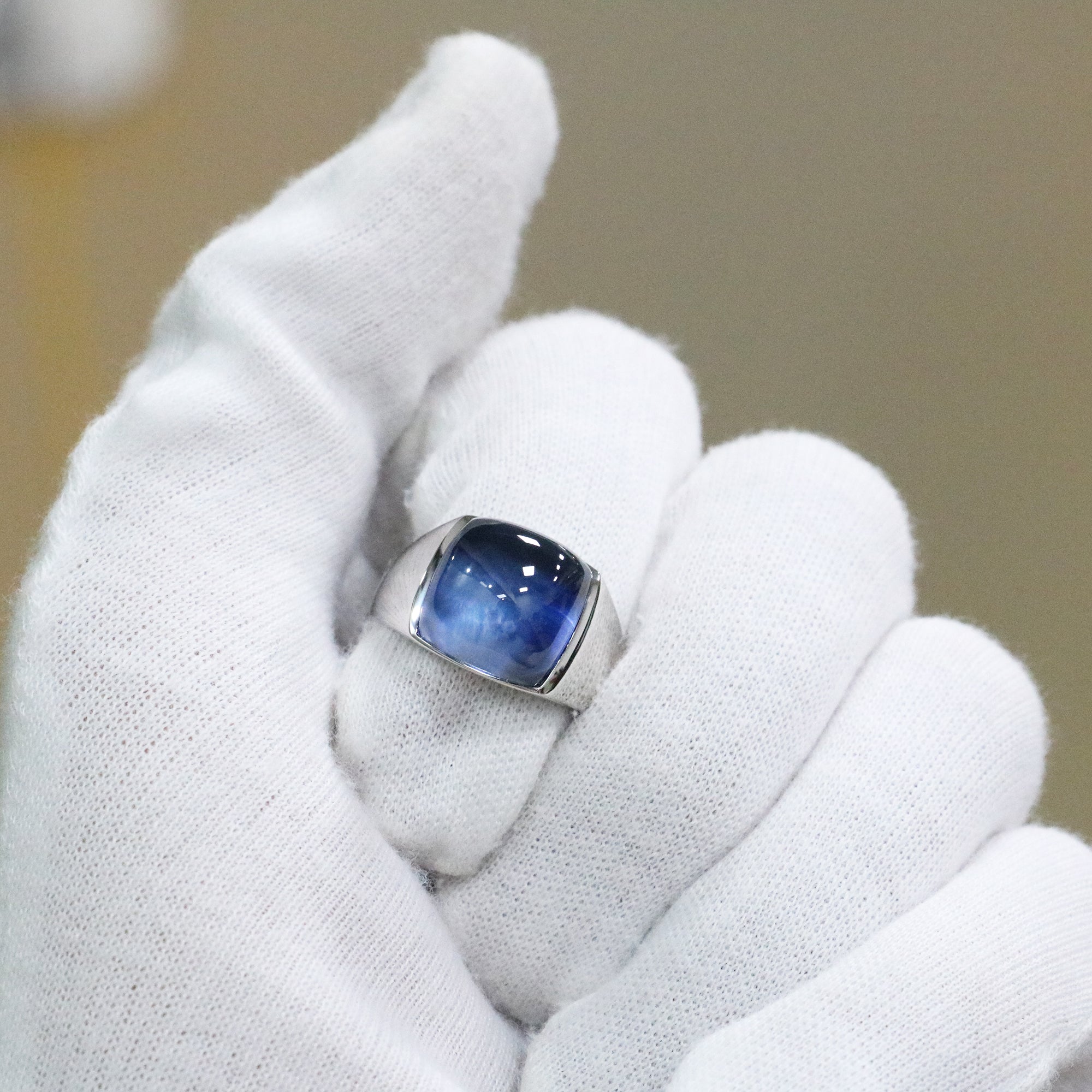 Sapphire on sale signet ring