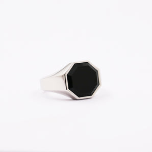 Mens Sterling Silver Onyx Signet Ring