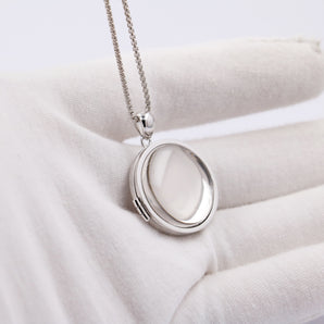 Sterling Silver Photo Locket Necklace For Women