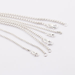 Sterling Silver Round Box Chain Necklace