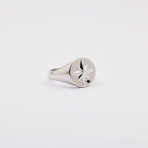 Genuine Silver Compass Signet Ring