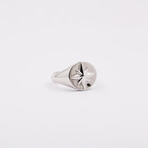 Genuine Silver Compass Signet Ring