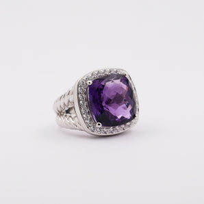 15.2 ct Authentic Amethyst Sterling Silver Party Ring