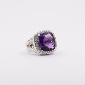 15.2 ct Authentic Amethyst Sterling Silver Party Ring