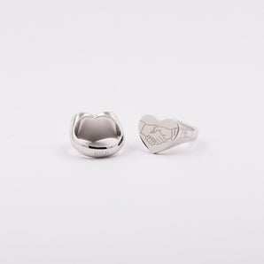 Sterling Silver Heart Shape Signet Ring