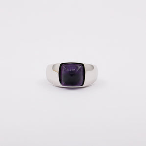 Sterling Silver Amethyst Signet Ring For Women