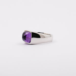 Sterling Silver Amethyst Signet Ring For Women