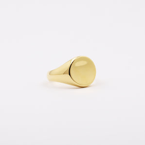 Sterling Silver with 2.0 micron Gold Plated Signet Ring For Women
