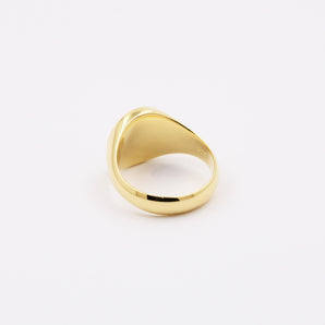 Sterling Silver with 2.0 micron Gold Plated Signet Ring For Women
