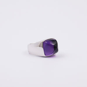 Sterling Silver Amethyst Signet Ring For Men